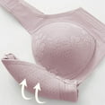 thumbnail image 3 of AINIYS Soft Cup Bra Secure Fit Bra for Women Wireless Bralette Front Closure Thin Fabric Bralettes Plus Size Easy Off Bra with Wide Straps Floral Lace Breathable Everyday Bras Pink 44/100BC, 3 of 5
