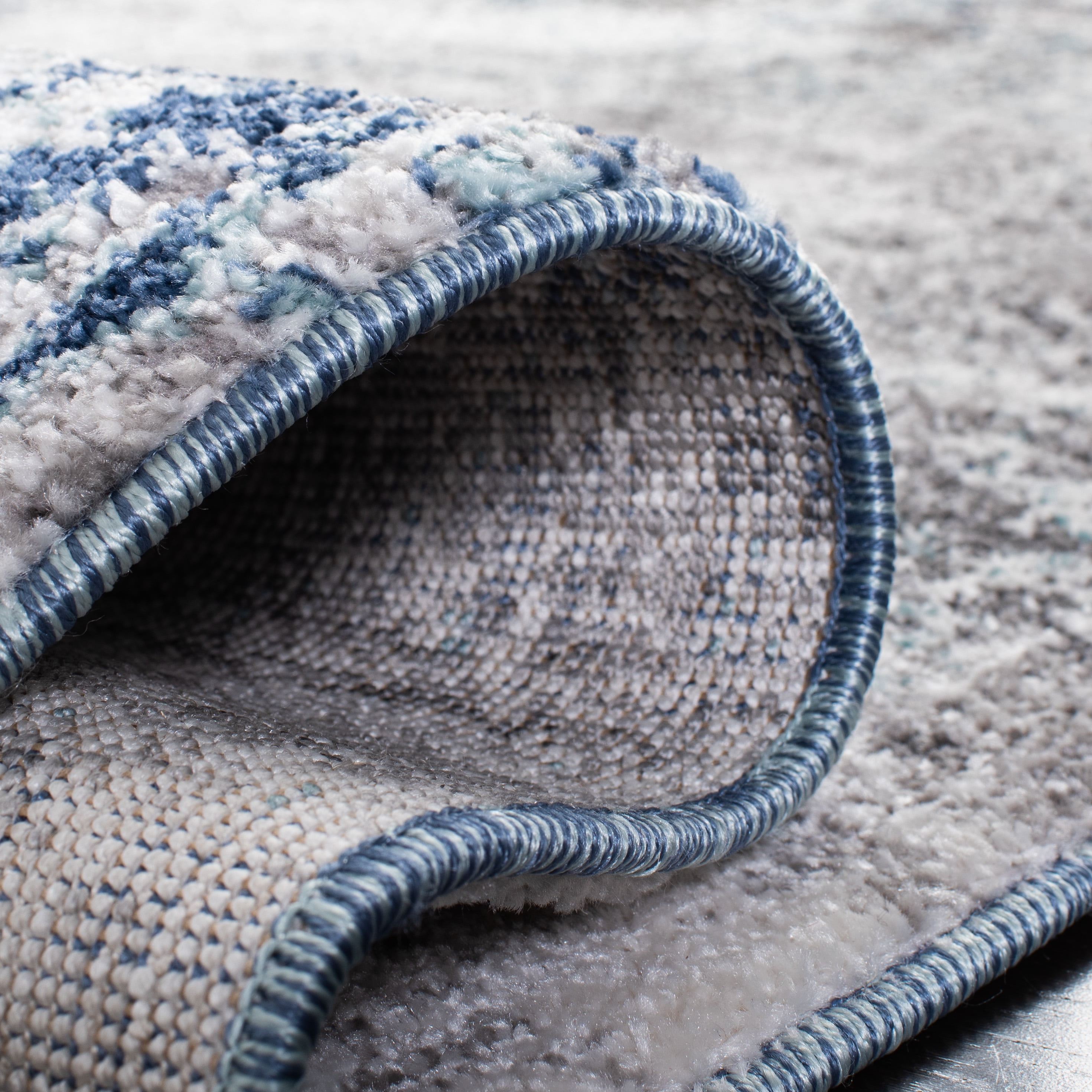 SAFAVIEH Aston Mackenzie Abstract Runner Rug, Light Blue/Gray, 2' x 8'