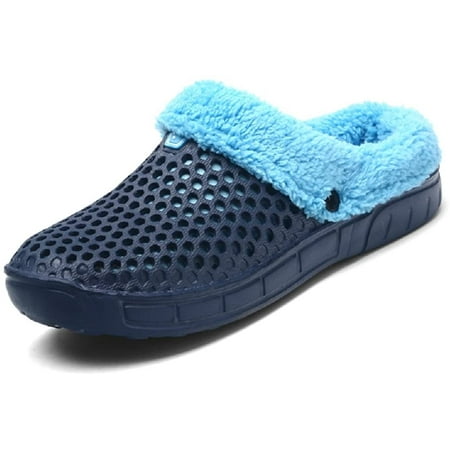 

Men s Women Mules Slip On Garden Shoes Warm Winter Slipper blue 270