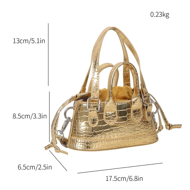 Bolsa De Hombro Bolsa vagabundo para mujer, con cordón, patrón de cocodrilo, Bolsas satchel para dama (dorado) Ndcxsfigh Para Estrenar