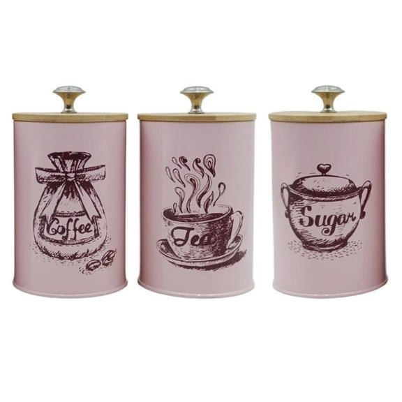3pcs Farmhouses Coffee Canisters Set for Coffee Sugar with Airtight Lids