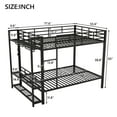 thumbnail image 2 of Harper & Bright Designs Full Over Full Metal Bunk Beds with Storage Mesh Shelves and Clothes Hooks, Space Saving Metal Bed Frame with LED Light, Black, 2 of 15