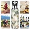 thumbnail image 7 of Yayeee 33oz Insulated Water Bottle Double Wall Stainless Steel with Flip Straw Lid, Green Mountain Pattern, 7 of 7