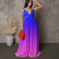 thumbnail image 2 of AURA Gradient Backless Strappy Maxi Dress High Waist V Neck Summer 2025 Sleeveless A Line Evening Dress, 2 of 10