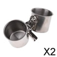 thumbnail image 1 of Vasos de alimentación para pájaros de acero inoxidable con fijación segura , Como muestra la imagen, 2 piezas, 1 of 8