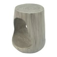 thumbnail image 5 of JERFIT Modern Hollow End Table with Wood Grain Finish, 17 Inch Round Outdoor Patio Side Table for Living Room, Grey, 5 of 8