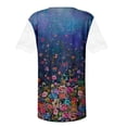 thumbnail image 4 of DPTALR Femmes V-Cou Imprimé Floral T- Dentelle Chemisiers Féminins Confortables Tops, 4 of 5
