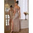 thumbnail image 2 of Off Shoulder Sequin High Slit Prome Sequin Evening Dress Prom Dresses For Women  Elegant Prom Formal Dresses, 2 of 6