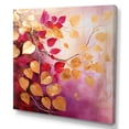 thumbnail image 2 of Designart "Artistry Of Gold And Pink Leaves I" Leaves Wall Art Prints, 2 of 7