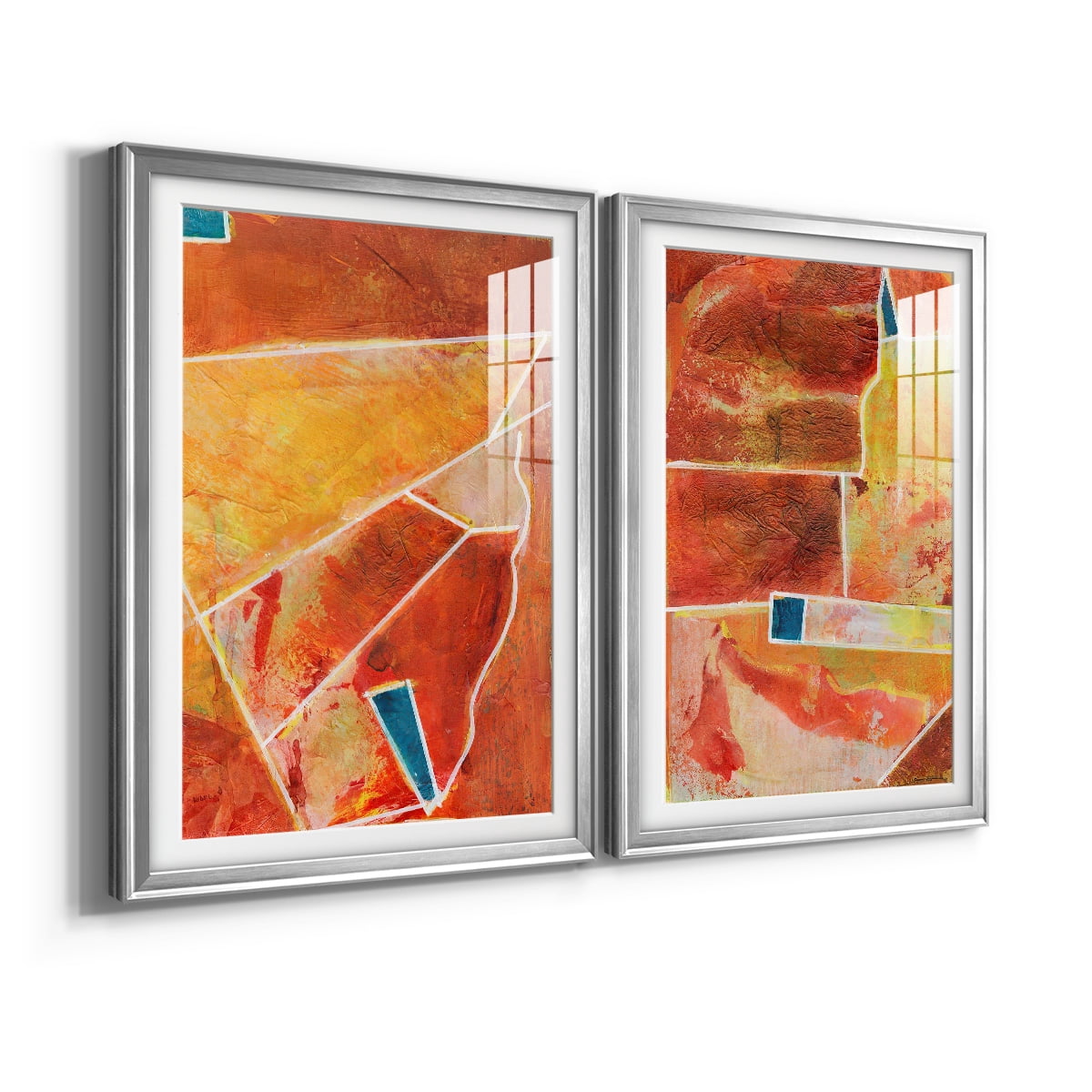 Wexford Home Primary Connection III Premium Framed Print, 22.5" x 30.5" - Ready to Hang, Silver (Set of 2)