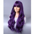 thumbnail image 2 of RightOn 28 Inches Dark Purple Wig With Bangs Long Wavy Wig for Women Girls Daily Use, 2 of 4