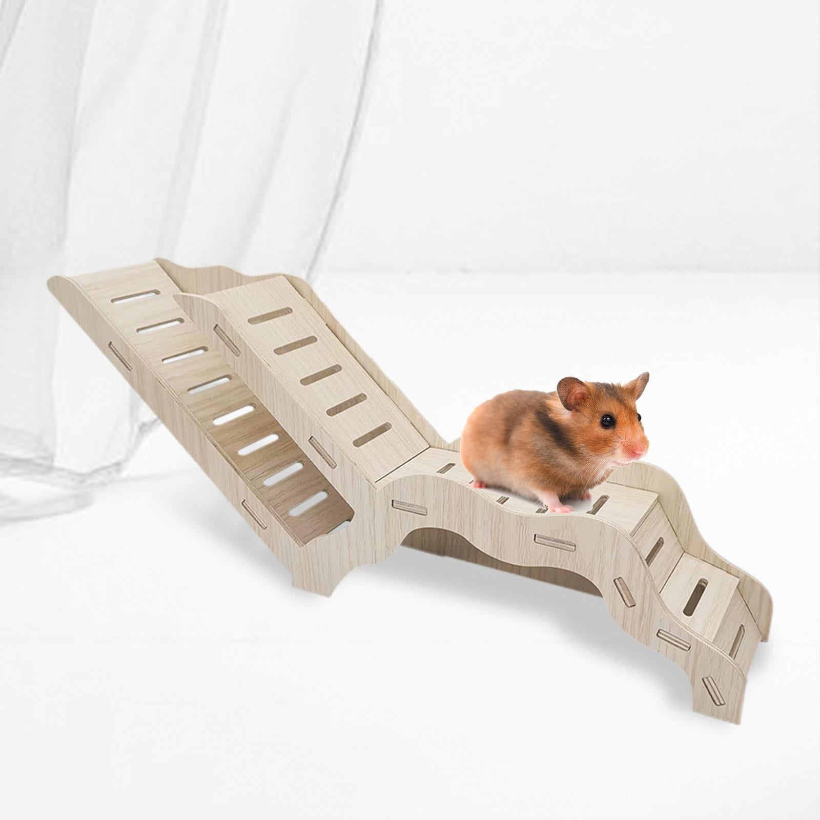 Bvdfgk Hamster Climbing Toy Wooden Ladder Climbing Toy Cage Accessories Gerbils Hamster Style A 42x16cm