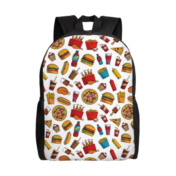 Balery Hot Dog Pizza Mochila - Mochila Estilosa y Duradera para Laptop de 15 Pulgadas con Tela Oxford Impermeable