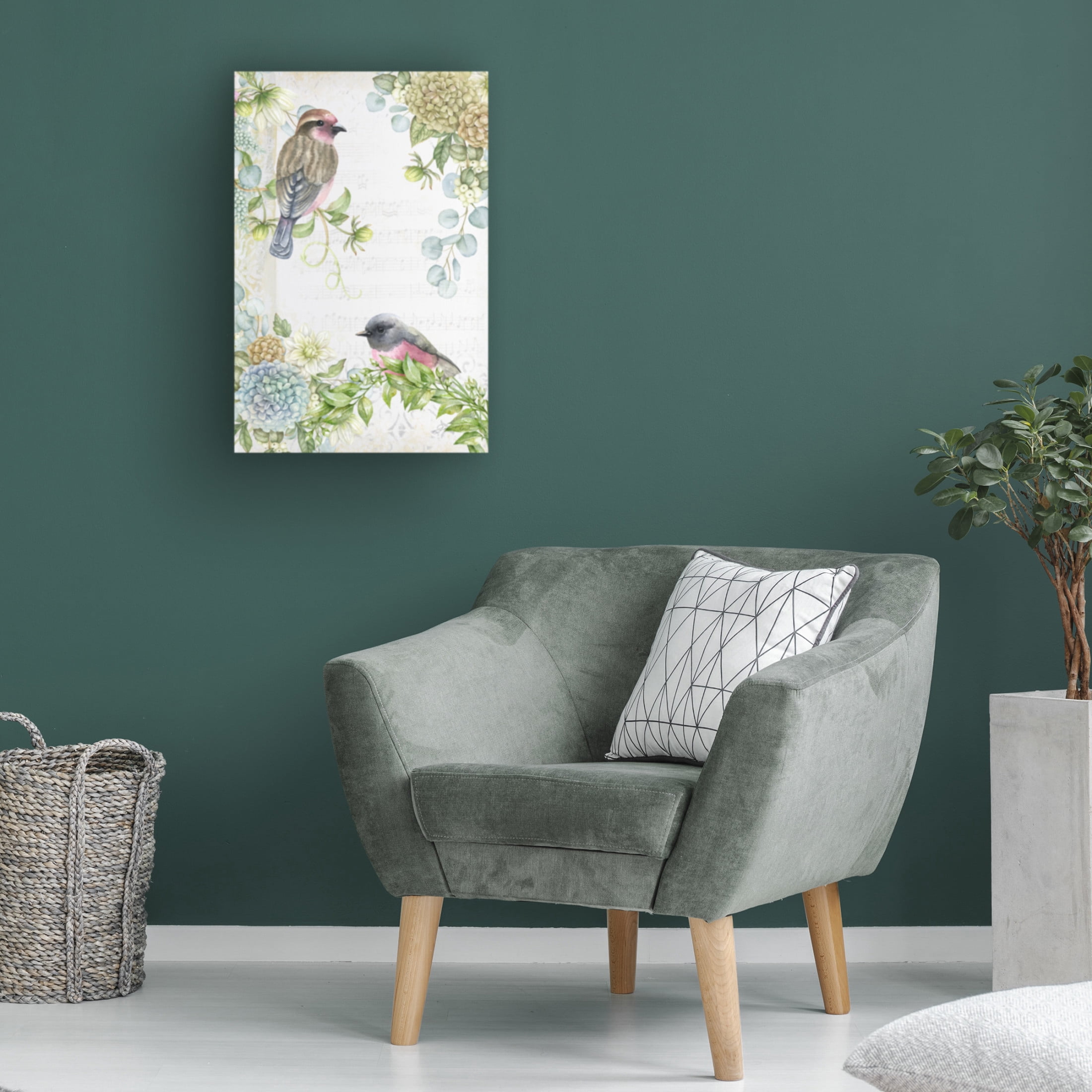 Canvas Wall Art - Jean Plout 'Songbirds A' Wall Art for Living Room, Bedroom, or Office Décor by Trademark Fine Art - 30 x 47 Inches