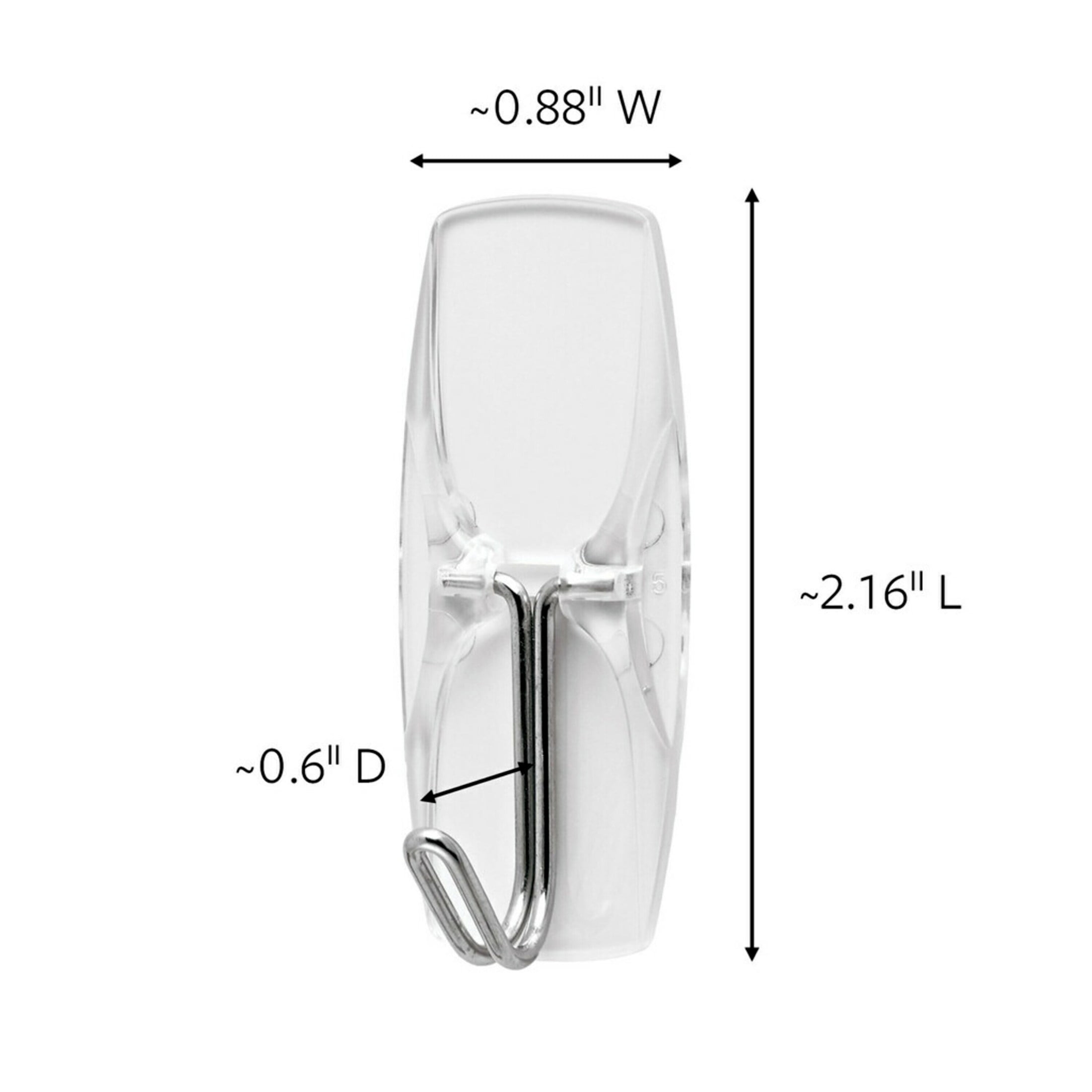 (3 pack) Command Wire Toggle Hooks, Clear, Medium, 2 Wall Hooks, Damage-Free Hanging