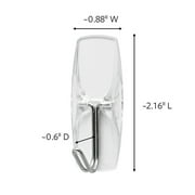 Command Wire Toggle Hooks, Clear, Medium, 6 Wall Hooks, Damage-Free Hanging
