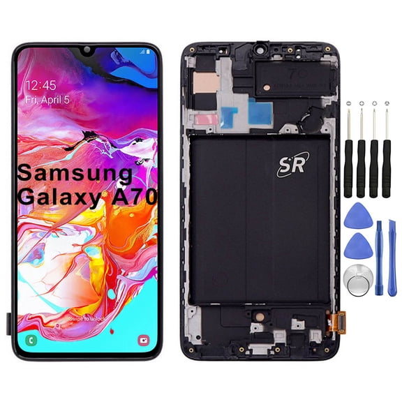 KIQ Replacement LCD Screen Full Assembly with Digitizer Compatible with Samsung Galaxy A70 (A705/2019) With Frame (TFT) (Standard)