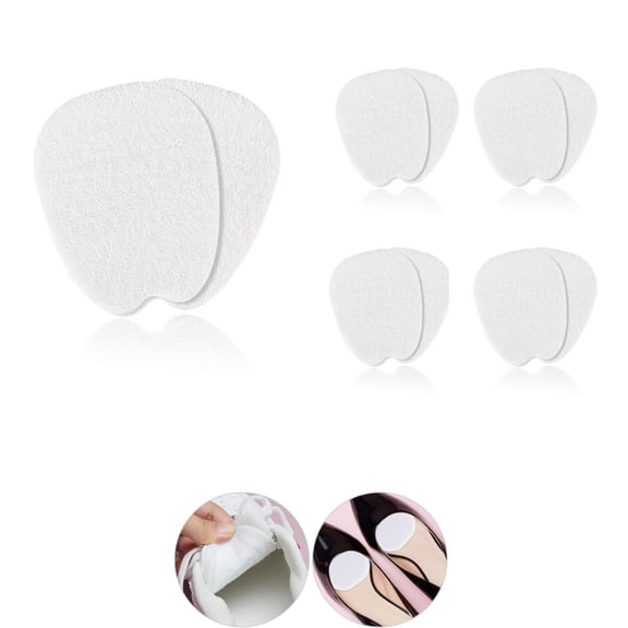 5 Pairs Self-Adhesive Felt Tongue Pads for Shoes,2.6x3.2 Inch Non-Slip Tongue Cushion Inserts,Soft Shoe Pads for Men and Women to Prevent Heel Slippage in Loose Shoes (White)