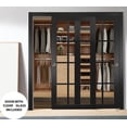 thumbnail image 3 of Sliding Closet Bypass Doors | Felicia 3355 Matte Black with Clear Glass | Sturdy Rails Moldings Trims Hardware Set | Wood Solid Bedroom Wardrobe Doors, 3 of 6