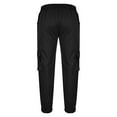 thumbnail image 4 of DJDLJWCJ Mens Cargo Pants Stretch Straight Leg Elastic Waist Pants Multi-Pocket Solid Winter Outdoor Hiking Pants Black L, 4 of 6