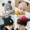 thumbnail image 2 of MesaSe Baby Beanie Hat - Infant Toddler Girls Boys Soft Warm Knit Hat Kids Winter Hat Warm Para Bebe Cotton Ball Kids Knitted Beanies Hat, 2 of 6