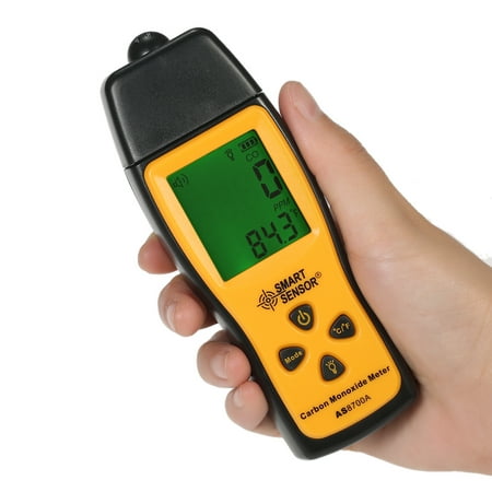 SMART SENSOR Handheld Carbon Monoxide Meter with High Precision CO Gas Tester Monitor Detector Gauge LCD Display Sound and Light Alarm