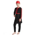 thumbnail image 3 of Toddler Girl Swimsuit Girl's Full Coverage Long Sleeve Swim Shirt and Swim Pants with Hat Toddler Girl Bathing Suit Red 8-9 Years, 3 of 8