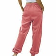 thumbnail image 4 of YDKZYMD Gym Sweatpants Women Petite Drawstring Red Loose Fit Jogger Pants Fleece Casual High Waist Petite Sweatpant Cargo with Pockets Cinch Bottom Baggy Pants, 4 of 8