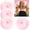 Light Pink, variant on 4 count Pom Pom Hair Ties, Furry Faux Light Scrunchies, Hair Ties Ponytail Holders, Hair Accessories for Girls Women