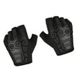 thumbnail image 4 of Guantes sin dedos transpirables con protección de palma y antideslizantes para hombre. Negro, 4 of 9