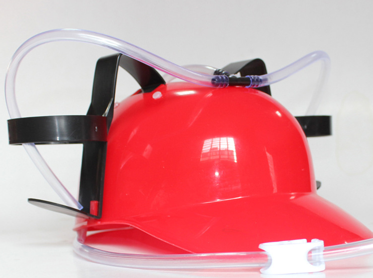 Quite strange novelty beer soda, helmet 