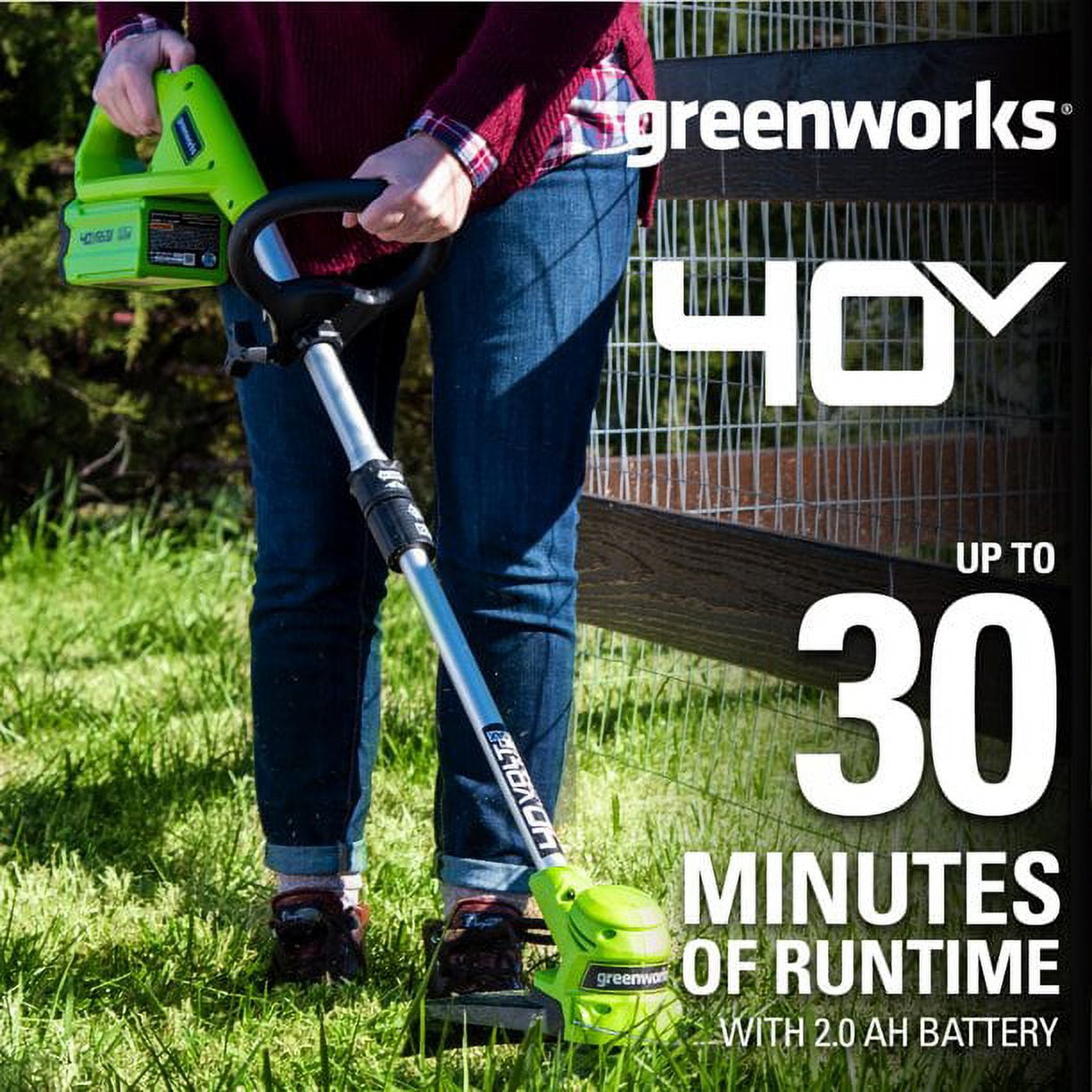 Greenworks 40V String Trimmer/Leaf Blower Combo W/2.0 Ah Battery, 1312502