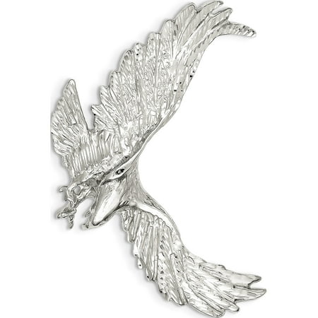 Big Eagle Charm - 925 Sterling Silver Eagle (65x47mm) Pendant / Charm