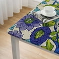 thumbnail image 5 of HAOXIT Tablecloth for Square Tables, Cotton Kitchen Dining Table Cloth, Linen Blue Lavender, Table Cover for Indoors and Outdoors white, 5 of 8