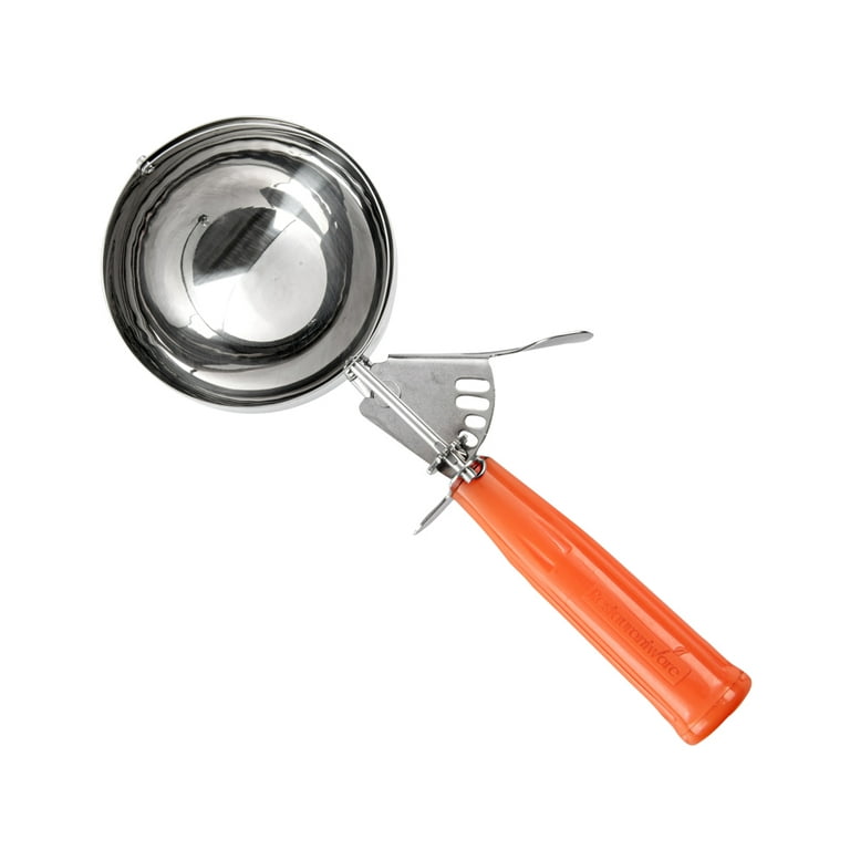 Met Lux 8 oz Stainless Steel #4 Portion Scoop - with Orange Handle - 1  count box