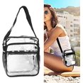 thumbnail image 2 of HUGFEGWE PVC Transparent Shoulder Bag, Fashion Reinforced Stitches Large Capacity PVC Shoulder Bag for Beach,Concert,Work CA919-136916, 2 of 9