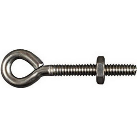 

2PK 3/16 x 2 Stainless Steel Eye Bolts With Hex Nuts