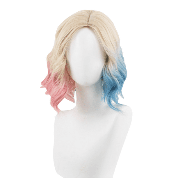 Peluca sintética para cosplay de anime, corta y rizada, 35 cm, para adulto