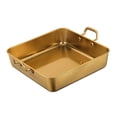 thumbnail image 4 of Tongina Snack Tray Fries Plate with Handles Square Stainless Steel Serving Tray Baking Tray for Meat Roasting Turkey Roasting Chicken 21x21cm, 4 of 8