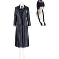 thumbnail image 1 of Disfraz de Wednesday Addams, uniforme escolar de la Academia Nevermore, conjunto completo de disfraz de fiesta de Carnaval de Halloween para adultos y niños, conjunto completo con pelucas, 1 of 5