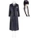 thumbnail image 1 of Disfraz de Wednesday Addams, uniforme escolar de la Academia Nevermore, conjunto completo de disfraz de fiesta de Carnaval de Halloween para adultos y niños, conjunto completo con peluca 130, 1 of 5