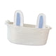 thumbnail image 3 of Cesta de conejito para huevos de Pascua, reutilizable, con orejas de conejo, para picnic azul y blanco, 3 of 8