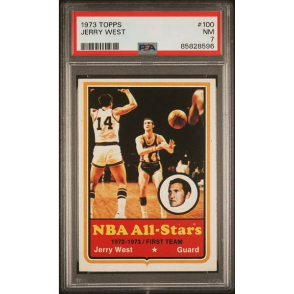 Graded 1973 Topps Jerry West #100 Basketball Card PSA 7 Near Mint