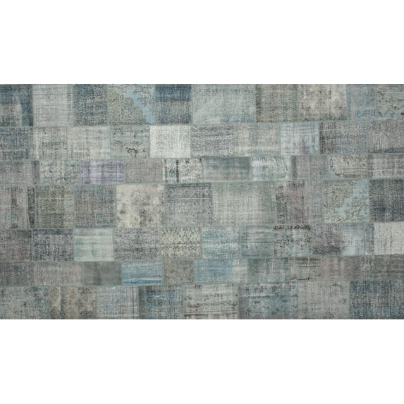 Ahgly Company Indoor Rectangle Contemporary Dark Gray Patchwork Area Rugs, 3' x 5'