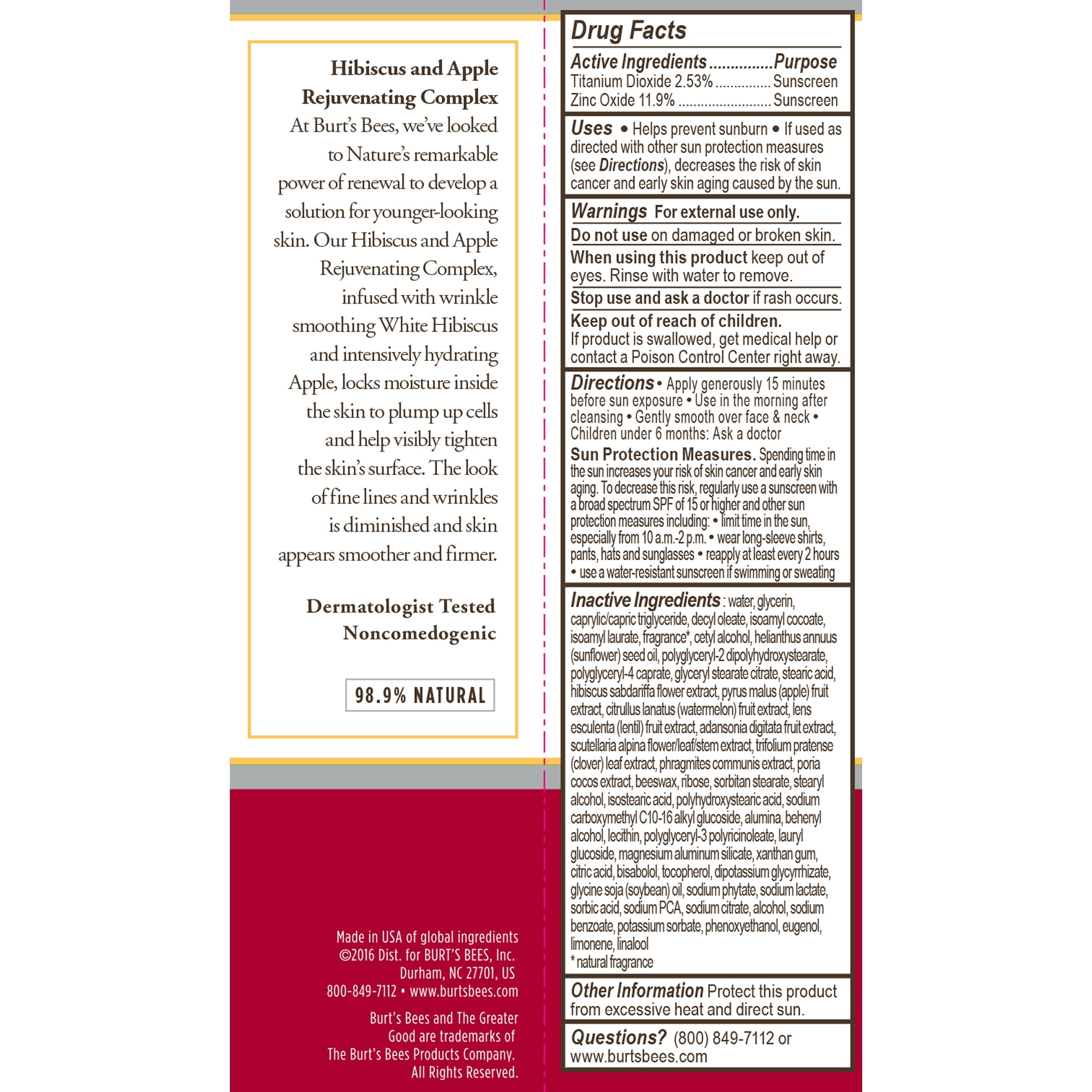 burt's bees renewal firming day lotion