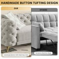 thumbnail image 6 of Timbernest 97.7" Pull Out Sofa Bed King Size, 3 in 1 Convertible Sleeper Sofa, Oversized 4 Seater Velvet Sofa with Movable Ottoman for Living Room, Button Tufted Design, Light Gray, 6 of 17
