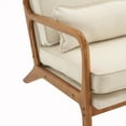 thumbnail image 6 of Ktaxon Mid Century Modern Accent Chair, Linen Fabric Armchair with Solid Wood Frame Beige, 6 of 11