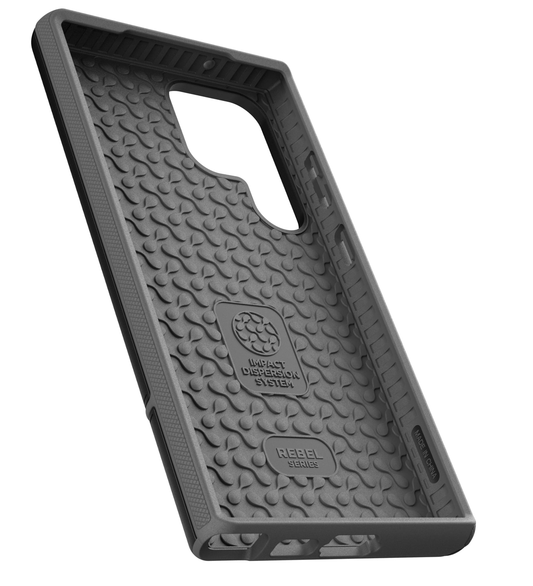 Encased Phone Pouch with Shockproof Case for Samsung Galaxy S23 ULTRA - Rebel Armor with Ballistic Nylon Carrying Holster (Black)