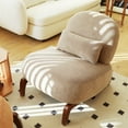 thumbnail image 3 of S-HOME Velvet Accent Chair with Solid Wood Legs, Comfy Armless Design Ideal for Living Room and Cozy Bedroom Decor, 3 of 13