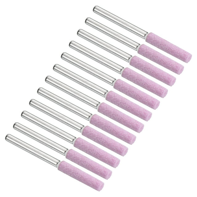 Unique Bargains 1.6' Length Grinding Stone File, 12 Pack Chainsaw Sharpener Stone Ceramic Bits Grinding Tool, Pink